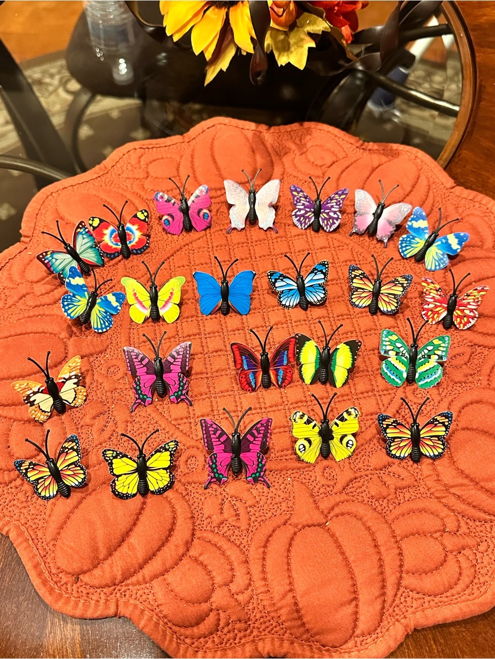 3D Butterfly Colorful Wall Decals, Vivid Home Decor Pins (23 piece Set)